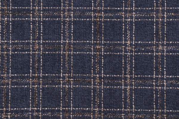PK Lifestyles Glendale Plaid Chenille Upholstery Fabric in Navy