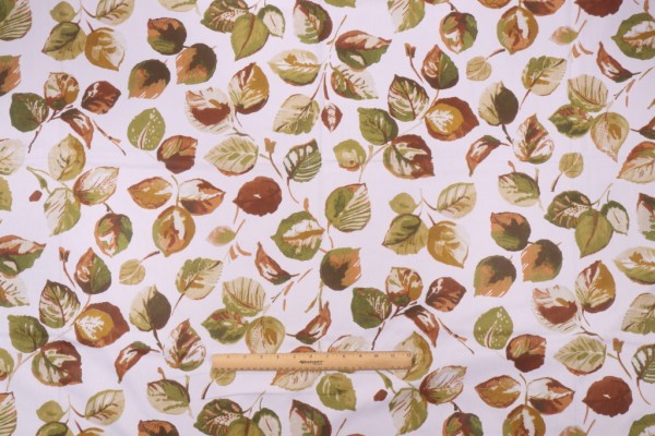 Stof France Hazel Printed Cotton Drapery Fabric in Vert