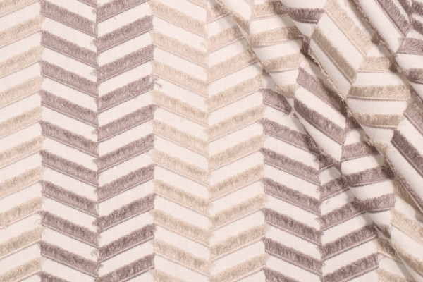 P Kaufmann Shortcuts Embroidered Drapery Fabric in Smoke