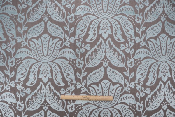 Thibaut Luxembourg Damask W71804 Velvet Upholstery Fabric in Aqua