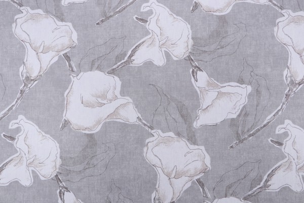 Magnolia Home Calla Printed Cotton Drapery Fabric in Dove