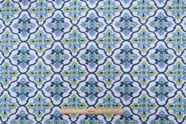 Premier Prints Plumbago Printed Polyester Outdoor Fabric in Courtyard