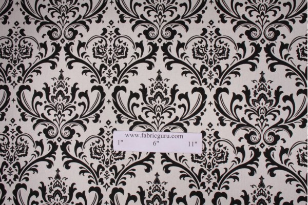 Click for 2.88 Yards Premier Prints Traditions Printed Cotton Drapery Fabric in Black/White Premier Prints Traditions Printed Cotton Drapery Fabric in Black/White
