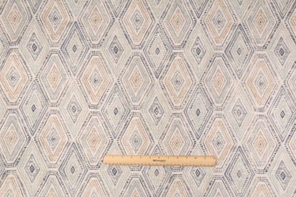 Richloom Ricochet Printed Cotton Drapery Fabric in Bluestone