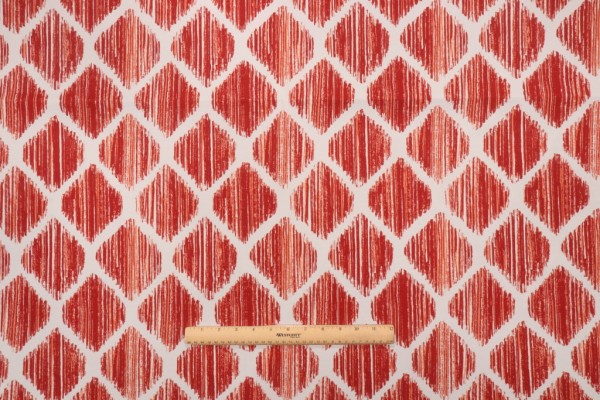 Richloom Brush Diamond Printed Polyester Outdoor Fabric in Red
