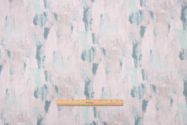 Premier Prints Splash - Slub Canvas Printed Cotton Drapery Fabric in Fountain