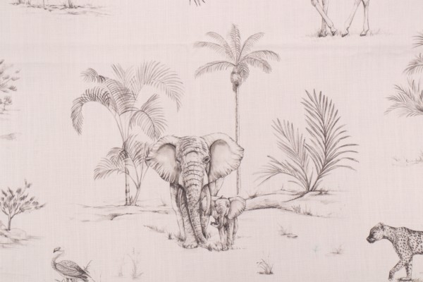 Covington Jumanji Printed Cotton Drapery Fabric in 904-Ebony