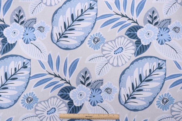 Richloom Tracey Printed Cotton Drapery Fabric in Horizon