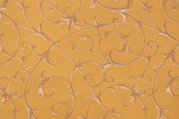 Sunbrella Camille Scroll Woven Solution Dyed Acrylic Outdoor Fabric in Wheat