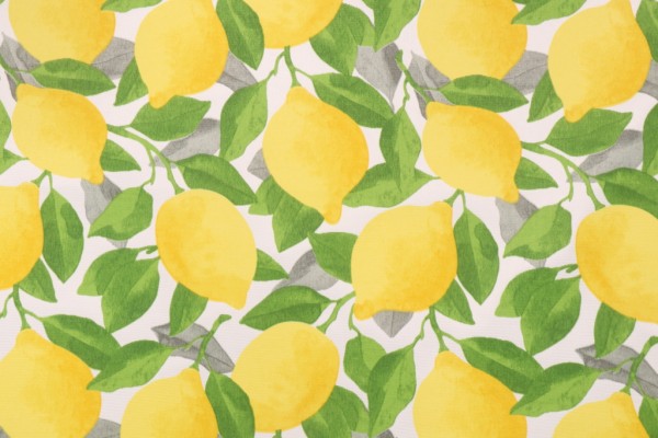 Richloom Solarium Citrus Printed Polyester Outdoor Fabric in Lemon