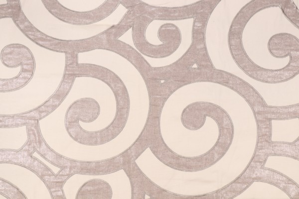 P Kaufmann Icing Embroidered Cotton Drapery Fabric in Pewter