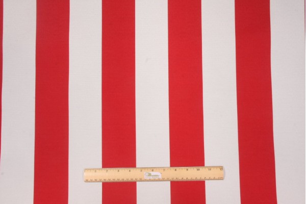 Richloom Cabana Stripe Printed Poly Outdoor Fabric in Red