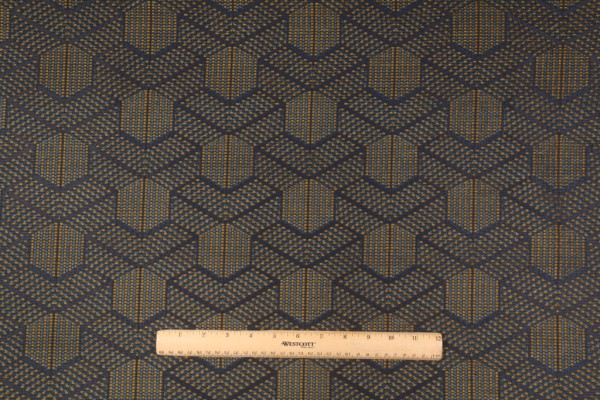 Robert Allen Carlo Geo Woven Chenille Upholstery Fabric in Admiral