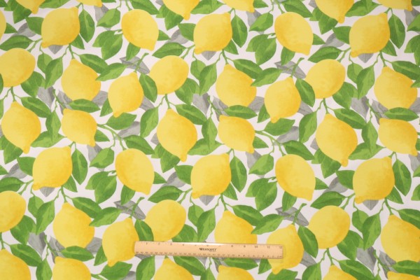 Richloom Solarium Citrus Printed Polyester Outdoor Fabric in Lemon