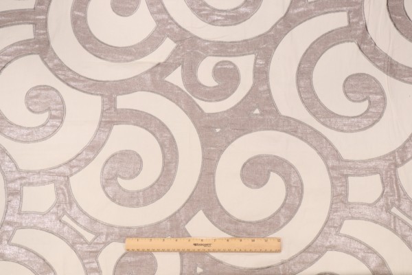 P Kaufmann Icing Embroidered Cotton Drapery Fabric in Pewter