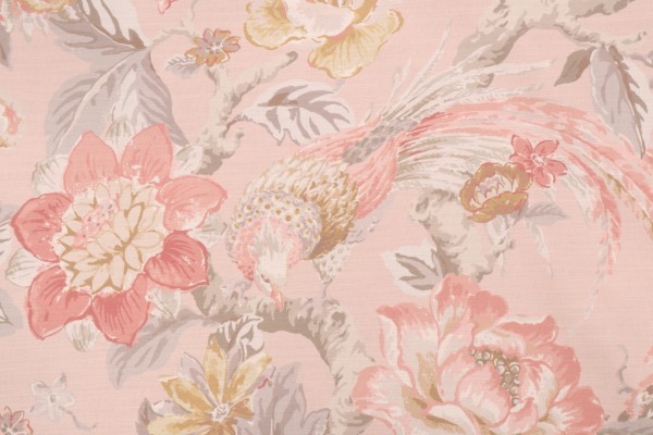 Kaufmann Valentina Printed Cotton Drapery Fabric in Blush