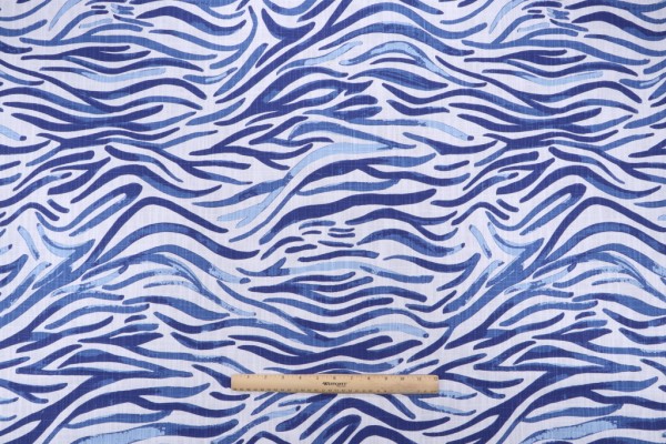 Premier Prints Babur-Slub Canvas Printed Cotton Drapery Fabric in Commodore Blue