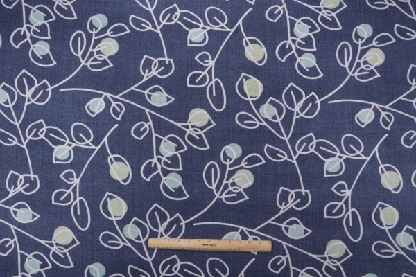 Magnolia Home Macaulay Printed Cotton Drapery Fabric in Blue