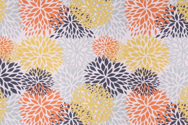 Premier Prints Blooms Printed Cotton Drapery Fabric in Maya