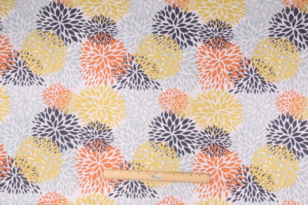 Premier Prints Blooms Printed Cotton Drapery Fabric in Maya