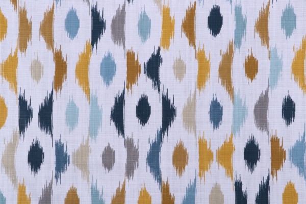 Stof France Horacio Printed Cotton Drapery Fabric in Marine