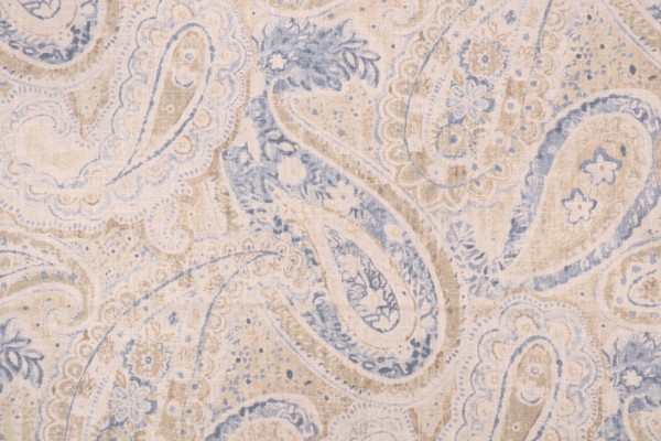 Richloom Platinum Collection Stanton Printed Linen Blend Drapery Fabric in Chambray