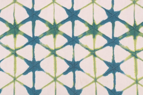 Kaufmann Meditation Printed Pintuck Cotton Drapery Fabric in Teal