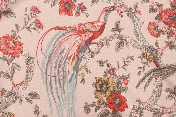 Waverly Olana Printed Cotton Drapery Fabric in Petal