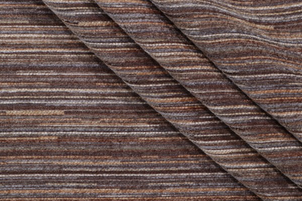 Stripe Woven Chenille Upholstery Fabric in Tide