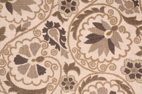 Richloom Marakesh Printed Linen Drapery Fabric in Linen