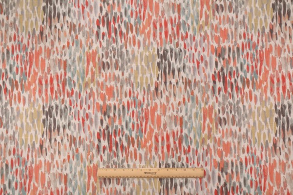 Kelly Ripa Home Make It Rain Printed Cotton Drapery Fabric in Nectar