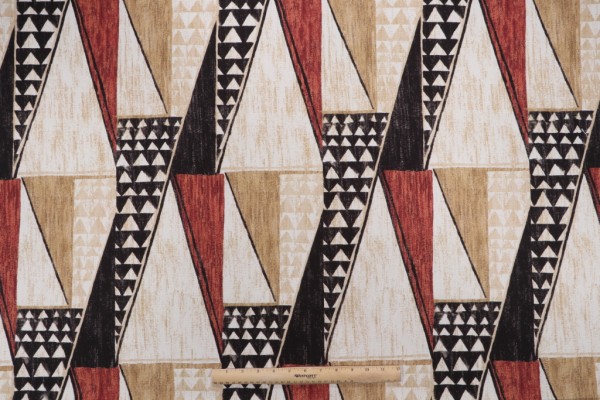 Kaufmann Mekambo Printed Cotton Drapery Fabric in Cayenne