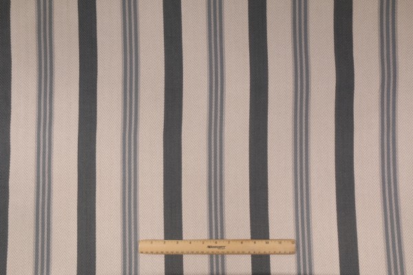 Onyx Age Boulevard Stripe Woven Decorator Fabric in Slate