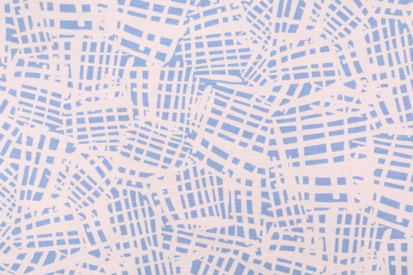 Waverly Waffling Printed Cotton Drapery Fabric in Sky