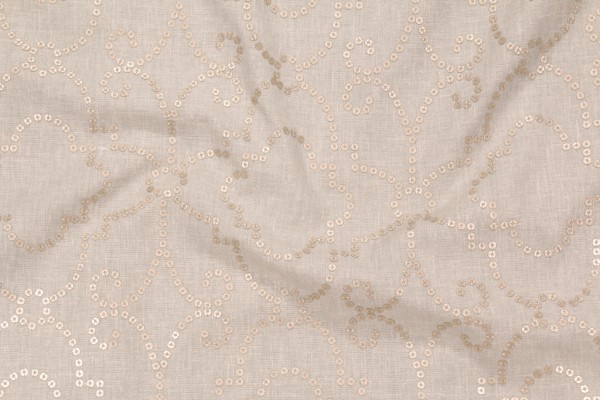 Dena Home Wow Factor Embroidery Drapery Fabric in Moonstone