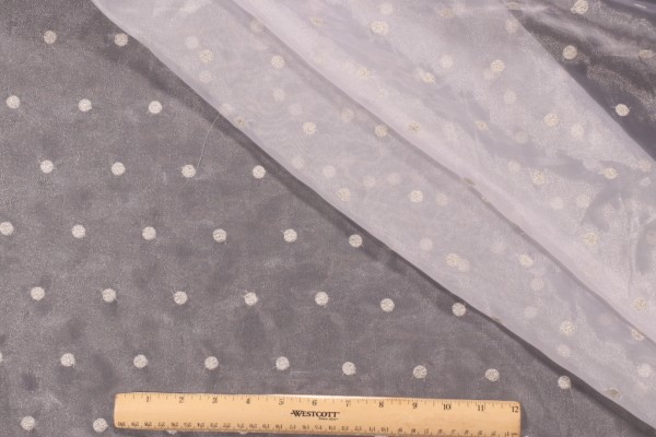 P Kaufmann Bluster Sheer Embroidered Drapery Fabric in Platinum