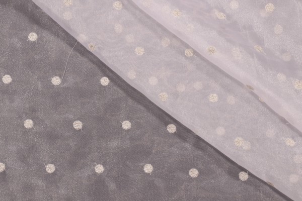 P Kaufmann Bluster Sheer Embroidered Drapery Fabric in Platinum