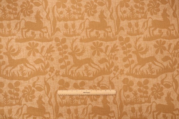 Click for 4.38 Yards Thibaut Chestnut F96330 Printed Linen Blend Drapery Fabric in Gold Thibaut Chestnut F96330 Printed Linen Blend Drapery Fabric in Gold