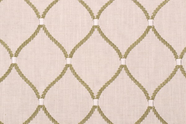 Williamsburg Deane Embroidery Drapery Fabric in Fern