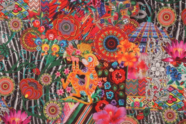 Stof Fabrics Zoya Printed Cotton Drapery Fabric in Multicolore
