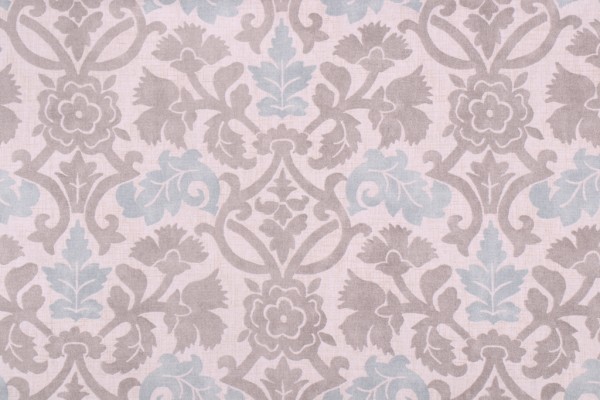 Waverly Anika Printed Cotton Drapery Fabric in Spa
