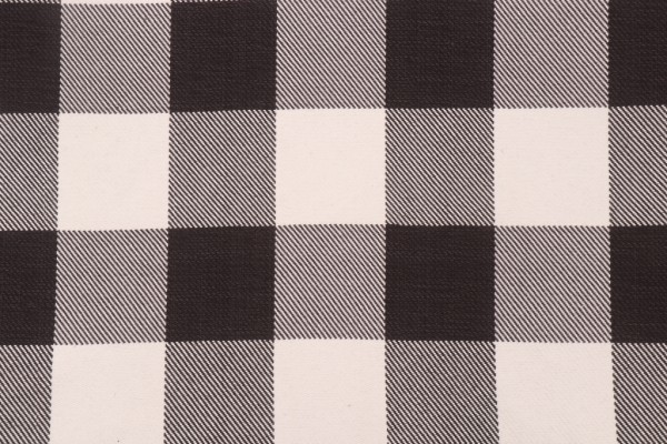Roth & Tompkins Metro Check Woven Cotton Decorator Fabric in Ebony