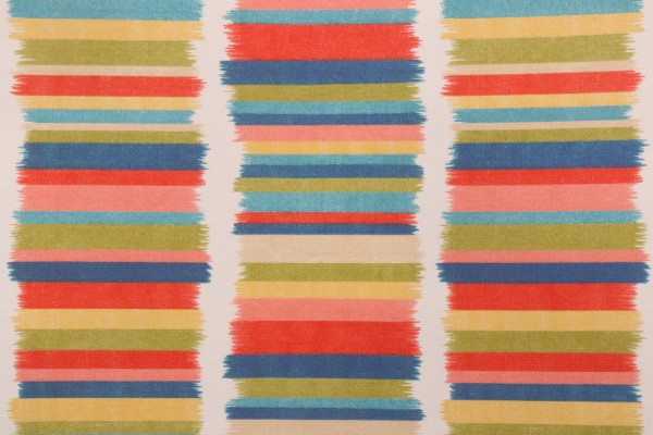 PK Lifestyles Solar Stripe Printed Polyester Outdoor Fabric in Fruit Punch