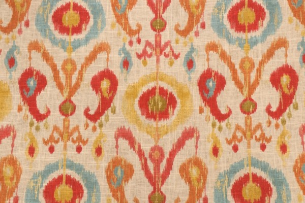 Richloom Holiday Printed Linen Blend Drapery Fabric in Fiesta