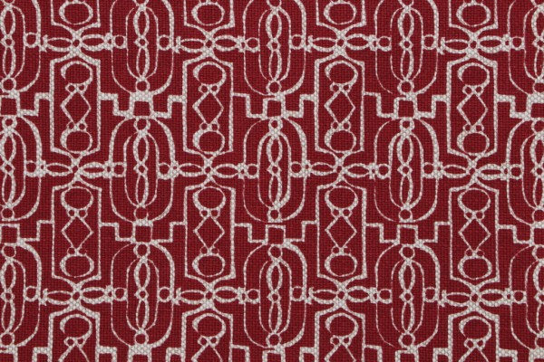 Lacefield Lucia Printed Cotton Drapery Fabric in Garnet
