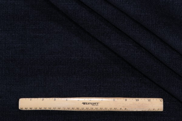 Merrimac Solid Woven Chenille Upholstery Fabric in Midnight Blue
