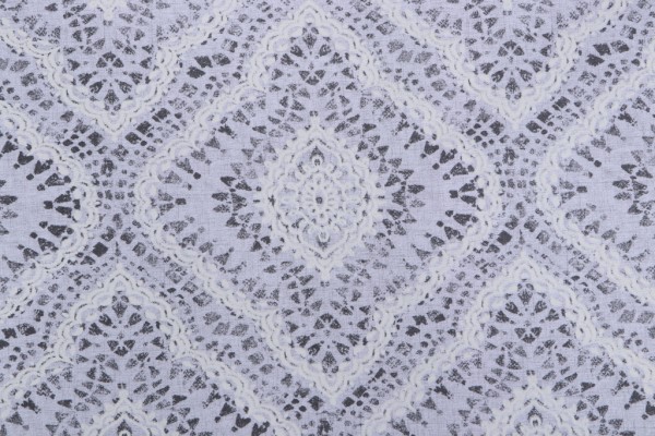 Waverly Curves Ahead Printed Cotton Drapery Fabric in Fog