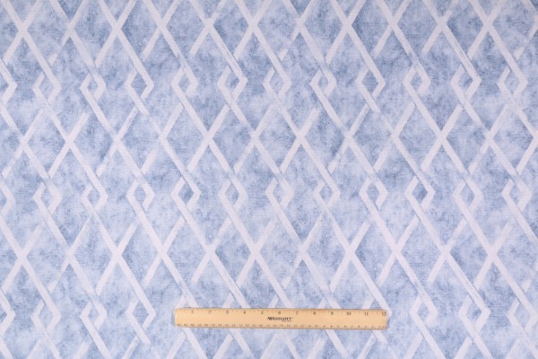 Mill Creek Banshaw Printed Cotton Drapery Fabric in Chambray