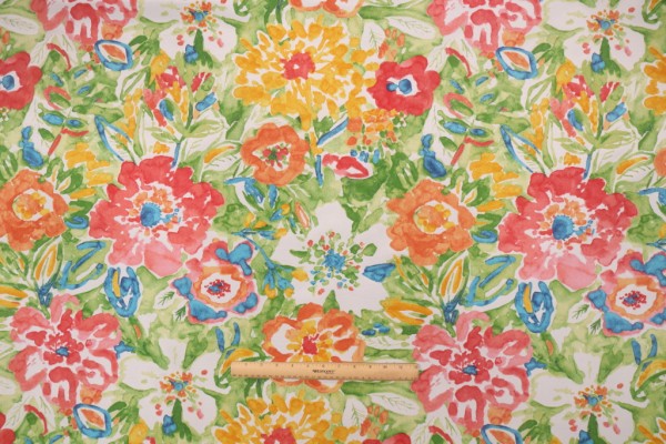 Richloom Sunriver Printed Polyester Outdoor Fabric in Garden