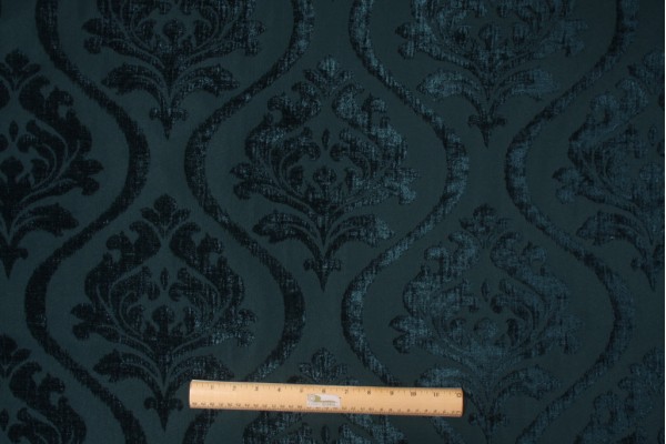 Merrimac/Barrow M9220 in Peacock Chenille Damask Upholstery Fabric